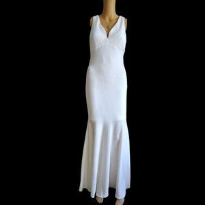 Textured Sheath Flowy Long Dress NWT